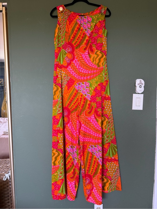 Pants - Vintage 1970s Psychedelic Print Wide Leg Jumpsuit